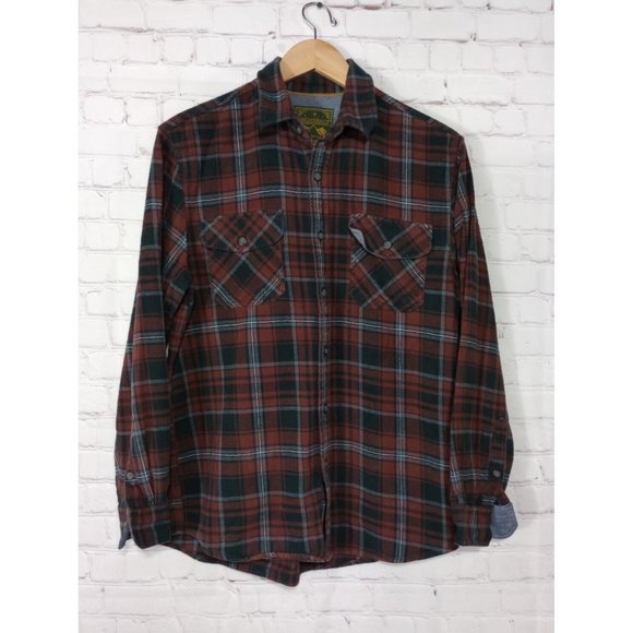 Anchorage Expedition Mens Flannel Shirt Sz M Red Black Long Sleeve Button Down - Picture 1 of 5